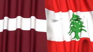 LATVIA ve LEBANON Bayrakları