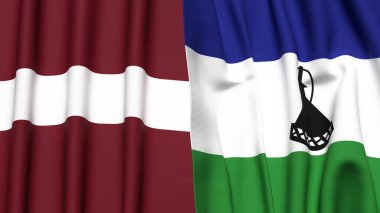 LATVIA ve LESOTHO bayrakları