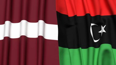 LATVIA ve LIBYA bayrakları