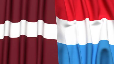 LATVIA ve LUXEMBOURG bayrakları