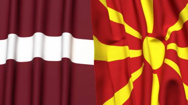 LATVIA ve MACEDONIA Bayrakları