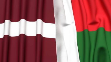 LATVIA ve MADAGASCAR Bayrakları