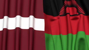LATVIA ve MALAWI bayrakları