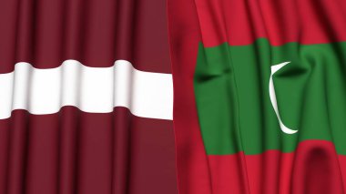 LATVIA ve MALDIVES Bayrakları