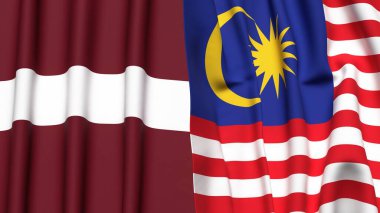 LATVIA ve MALAYSIA Bayrakları