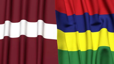 LATVIA ve MAURITİSTAN Bayrakları
