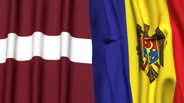 LATVIA ve MOLDOVA bayrakları