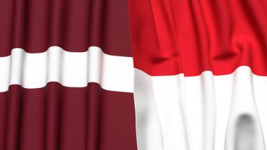 LATVIA ve Monako bayrakları