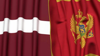 LATVIA ve MonteneGRO bayrakları
