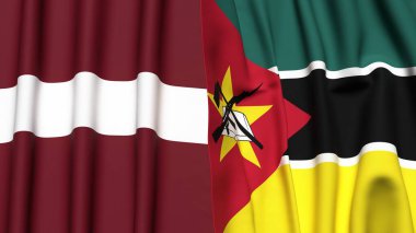 LATVIA ve MOZAMBİQUE Bayrakları