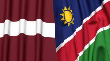 LATVIA ve NAMIBIA Bayrakları