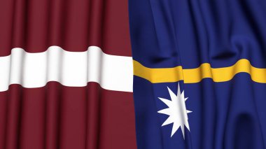 LATVIA ve NAURU bayrakları