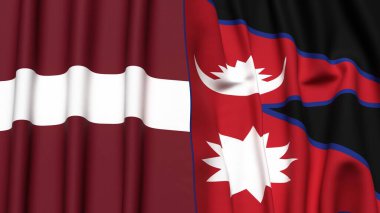 LATVIA ve NEPAL bayrakları
