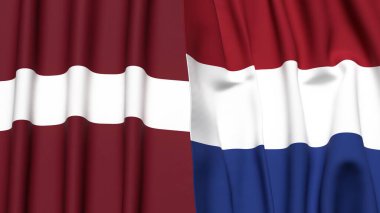 LATVIA VE NETHERLANDS Bayrakları