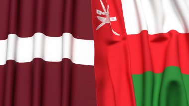 LATVIA ve OMAN bayrakları