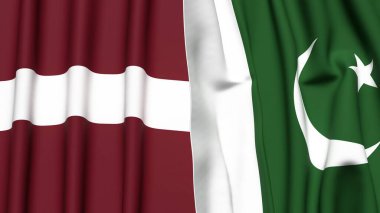 LATVIA ve PAKISTAN bayrakları