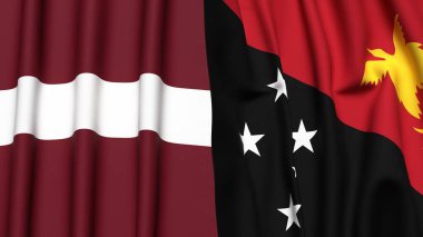 LATVIA Bayrakları ve PAPUA YENİ GUINEA