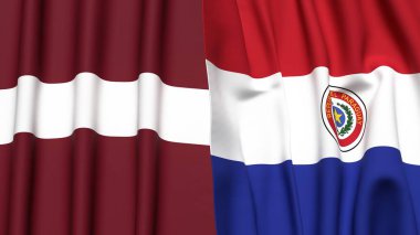 LATVIA ve PARAGUAY Bayrakları