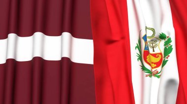 LATVIA ve Peru bayrakları