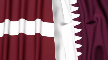 LATVIA ve Katar bayrakları