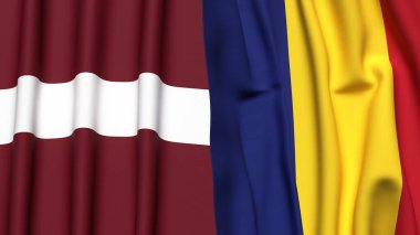 LATVIA ve ROMANIA Bayrakları