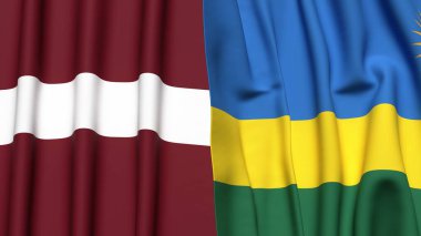 LATVIA ve Rwanda bayrakları