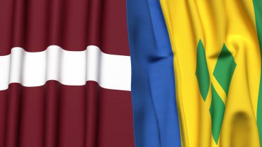 LATVIA Bayrakları ve SAINT VINCENT