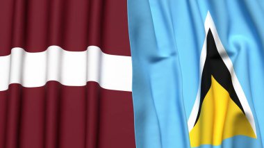 LATVIA ve SAINT LUCIA bayrakları