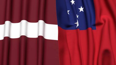 LATVIA ve SAMOA Bayrakları