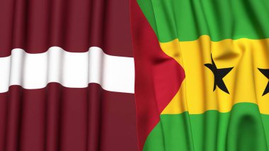 LATVIA ve SAO TOME Bayrakları