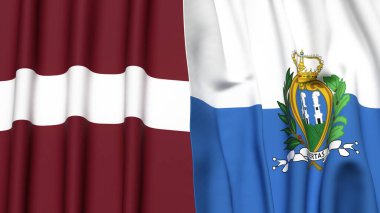 LATVIA ve SAN MARINO Bayrakları
