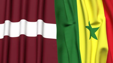 LATVIA ve SENeGAL bayrakları