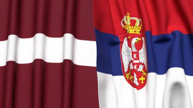LATVIA ve SERBIA Bayrakları