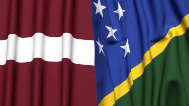 LATVIA ve SOLOMON Adalarının bayrakları