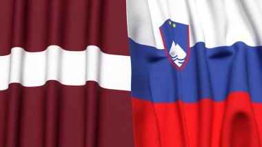 LATVIA ve SLOVENIA Bayrakları