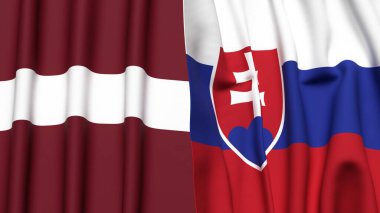 LATVIA ve SLOVAKIA Bayrakları