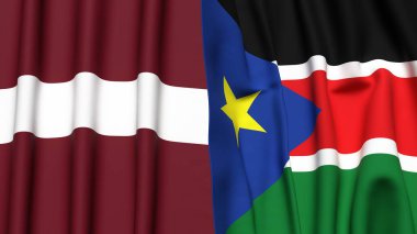 LATVIA VE GÜNEY SUDAN Bayrakları