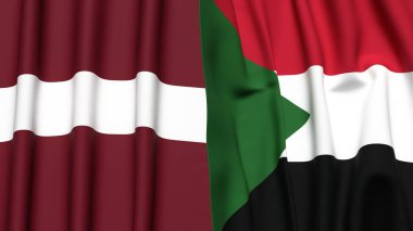LATVIA ve SUDAN bayrakları