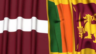 LATVIA ve SRI LANKA bayrakları