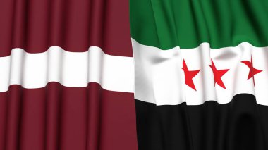 LATVIA ve SYRIA Bayrakları