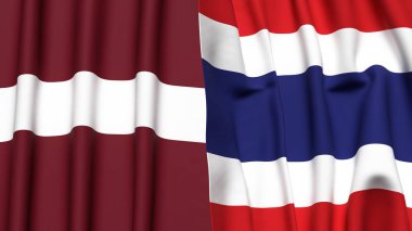 LATVIA ve THAILAND Bayrakları
