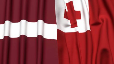 LATVIA ve TONGA bayrakları