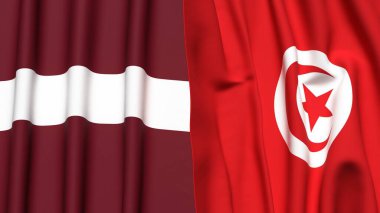 LATVIA ve TUNISIA Bayrakları