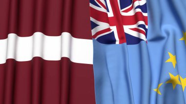 LATVIA ve TUVALU Bayrakları