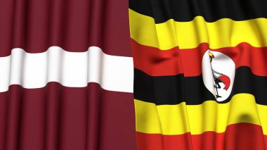 LATVIA ve UGANDA bayrakları