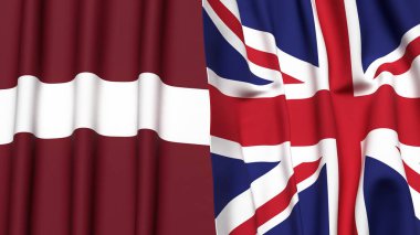 LATVIA Bayrakları ve BİRLİK KINGDOM