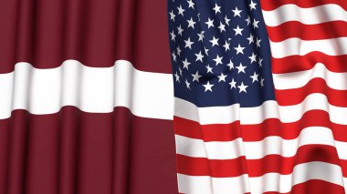 LATVIA ve ABD bayrakları