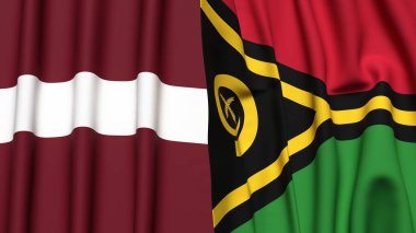 LATVIA ve VANUATU bayrakları