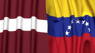 LATVIA ve Venezuela bayrakları