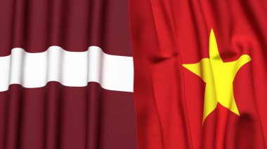 LATVIA ve VİETNAM Bayrakları